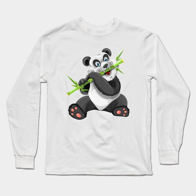 Baby Panda and His Bamboo Long Sleeve T-Shirt by PatrioTEEism